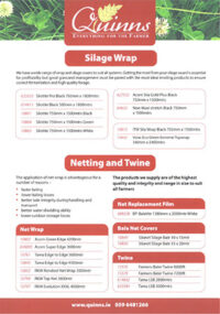 Quinns Silage covers, wrap & twine-