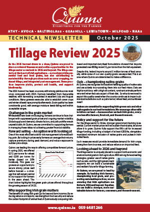 Tillage Review 2025 Quinns newsletter October