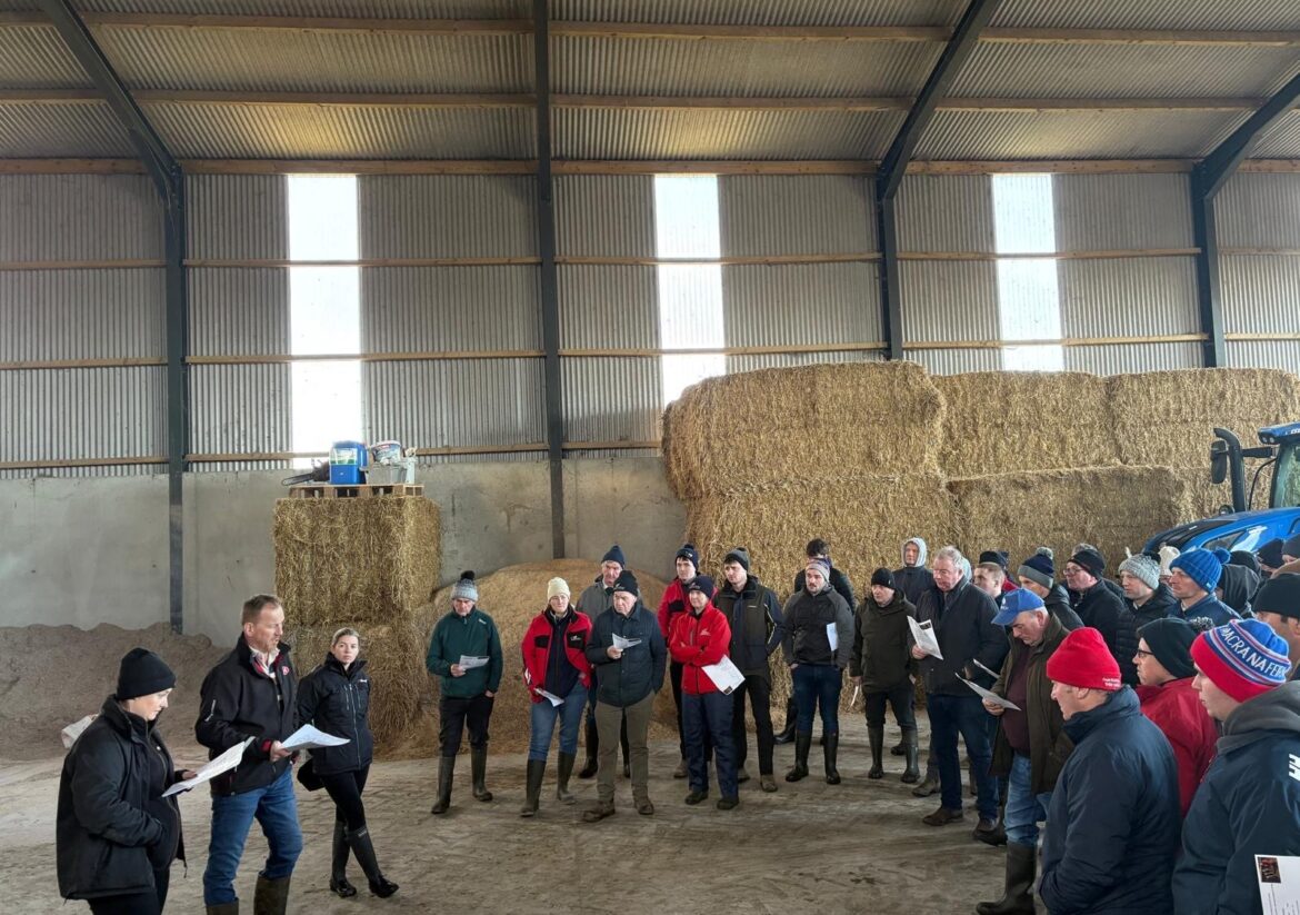 Quinns Northern Ireland Dairy Tour , Mark Lewis welcoming Quinns customers to his farm in Co Armagh