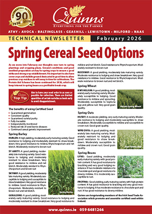 Quinns newsletter February Spring Cereal Seed Options